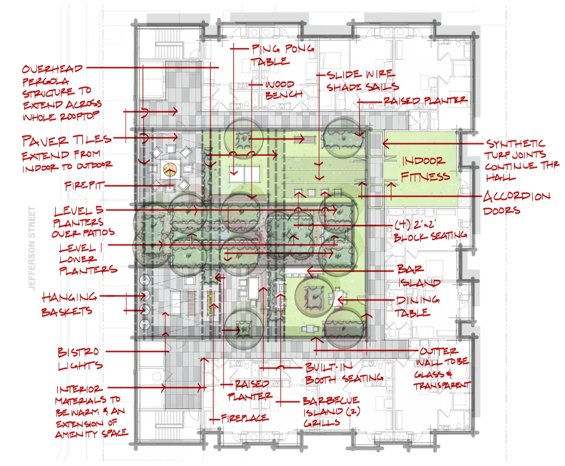 Tradition Pointe, plan with notes (concept sketch)