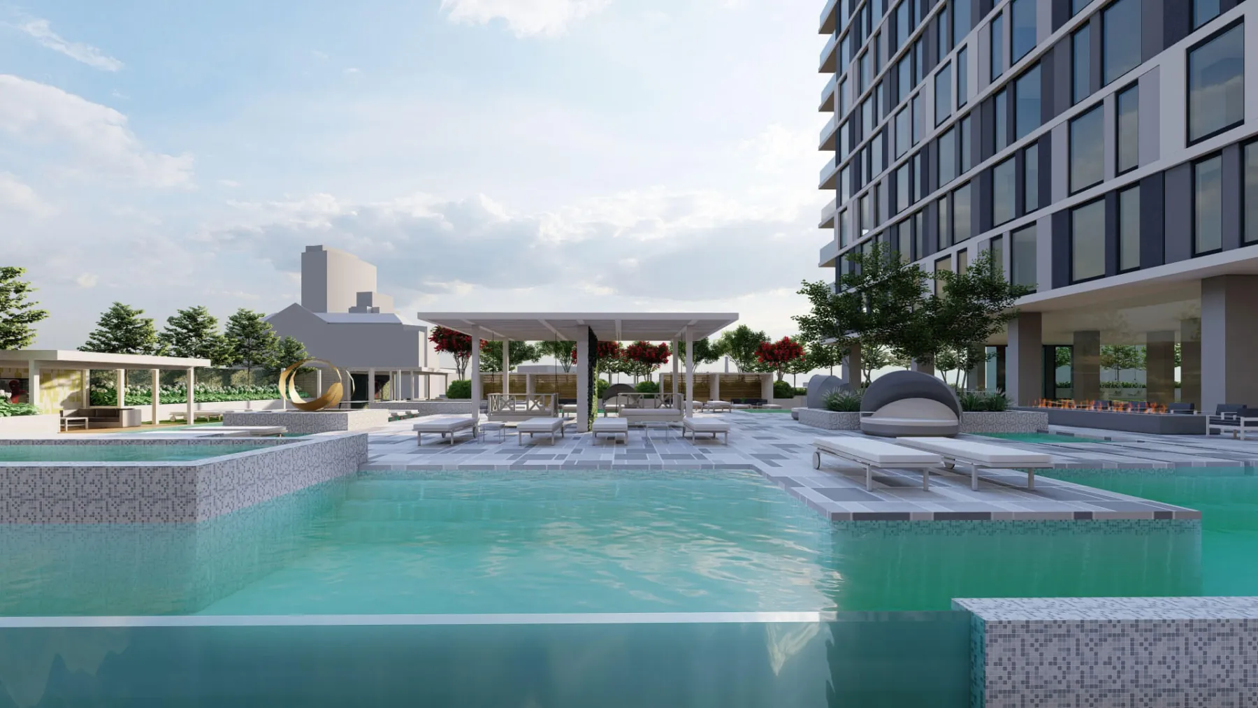 Urban High-Rise, pool island (concept rendering)