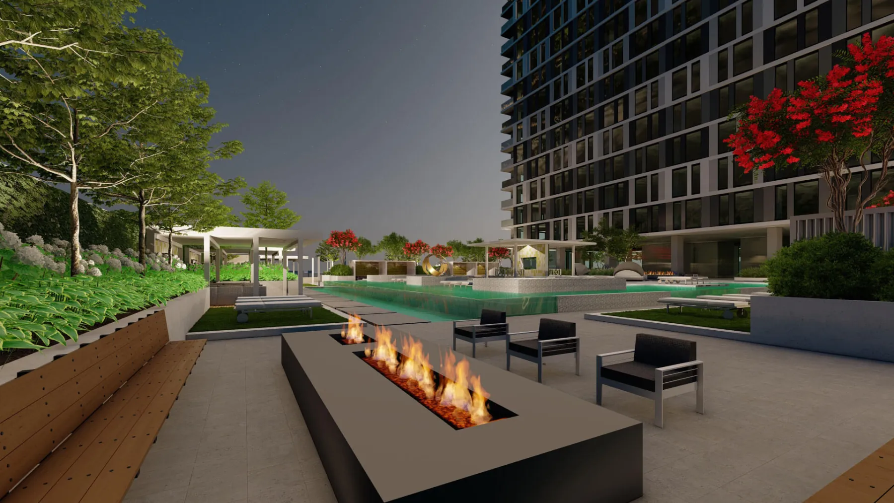 Urban High-Rise, fire pit (concept rendering)