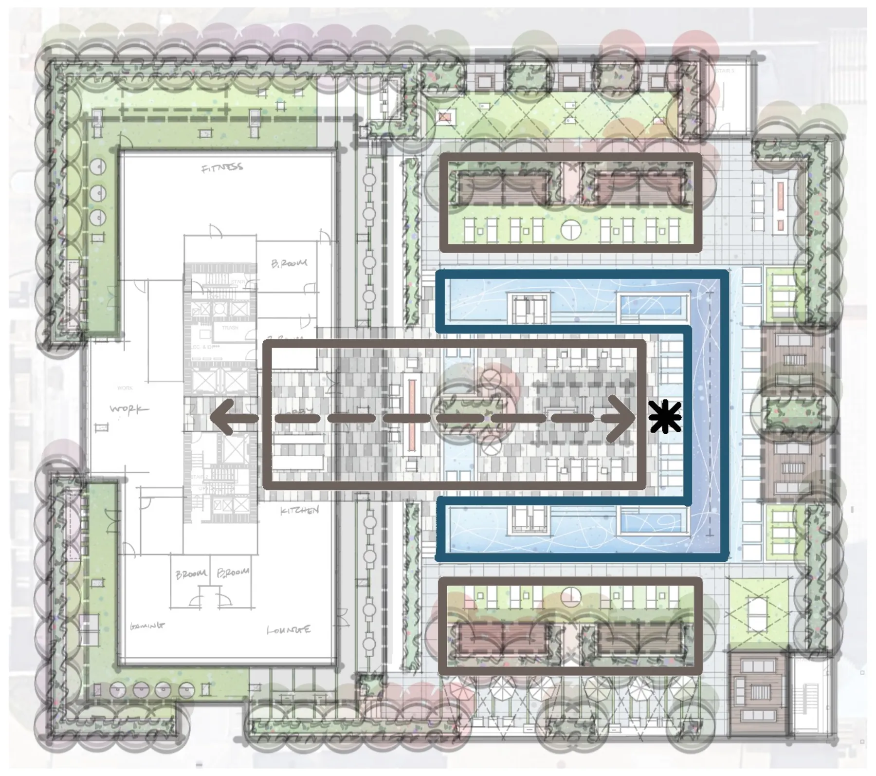 Urban High-Rise, parti (concept sketch)