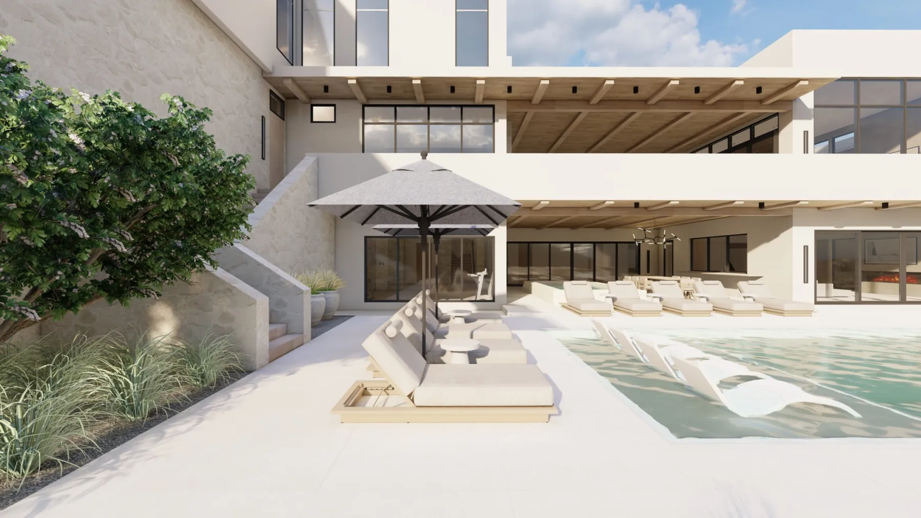 Vialetto, pool loungers (concept rendering)