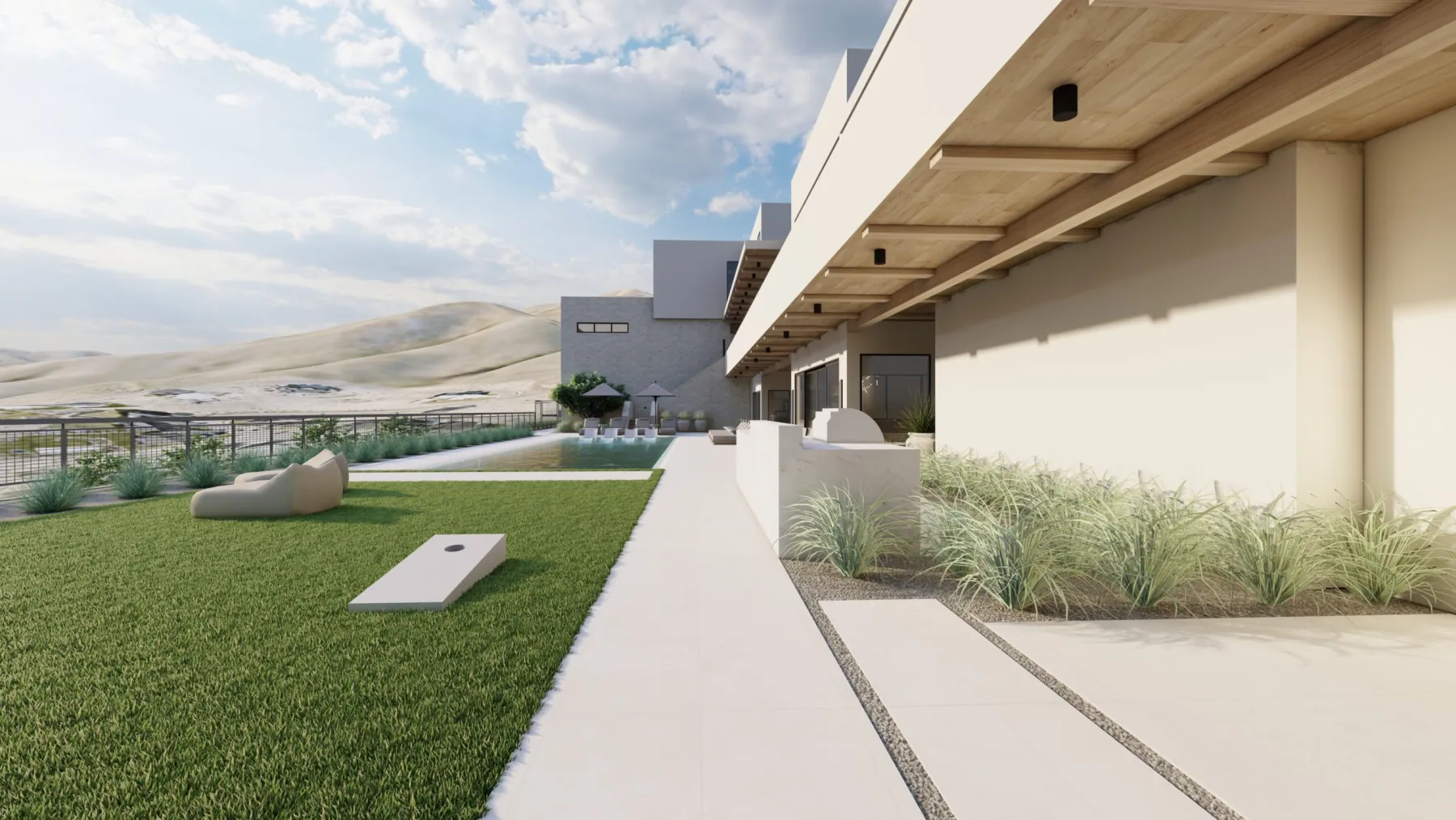 Vialetto, backyard (concept rendering)