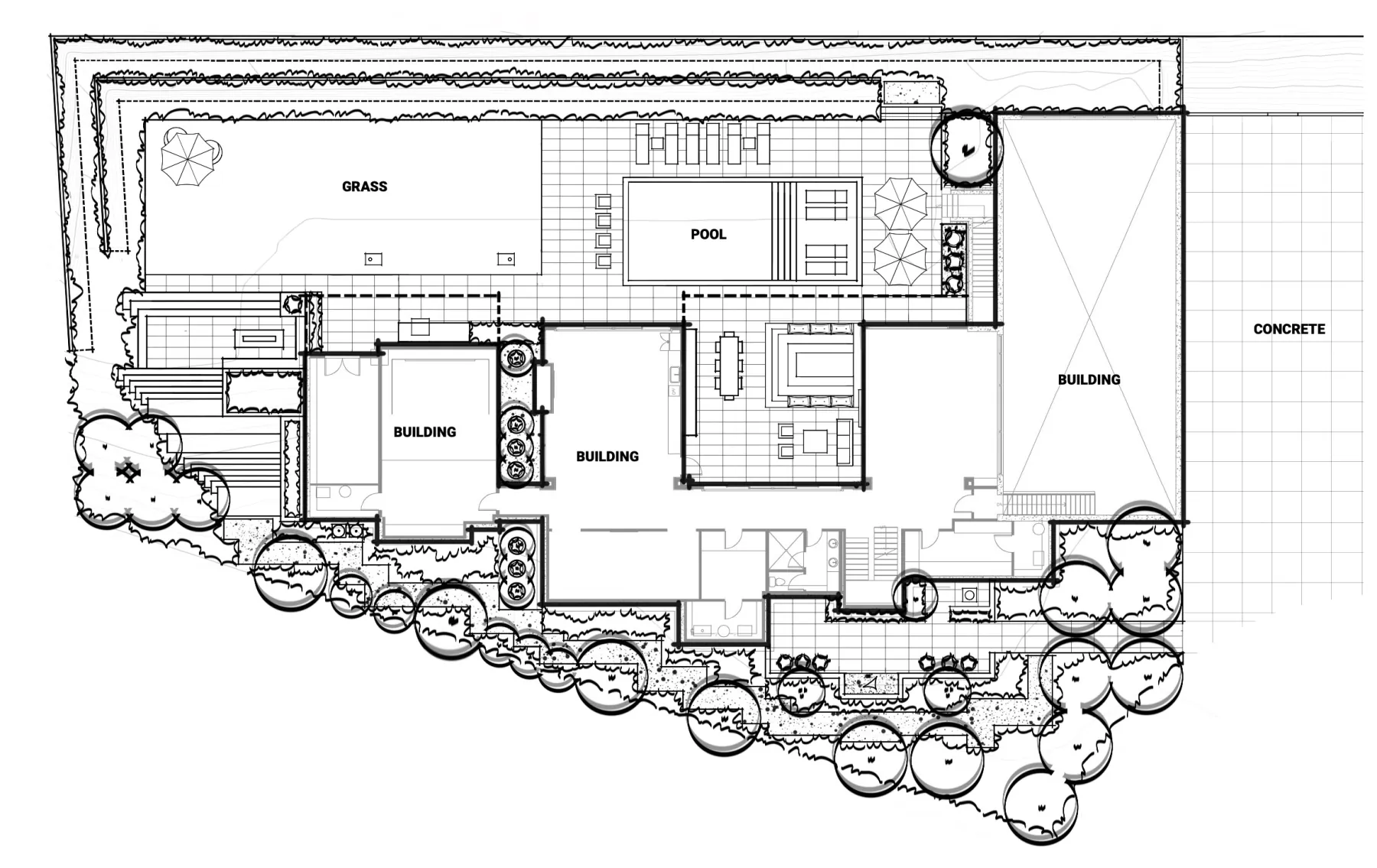 Vialetto, plan study (concept sketch)