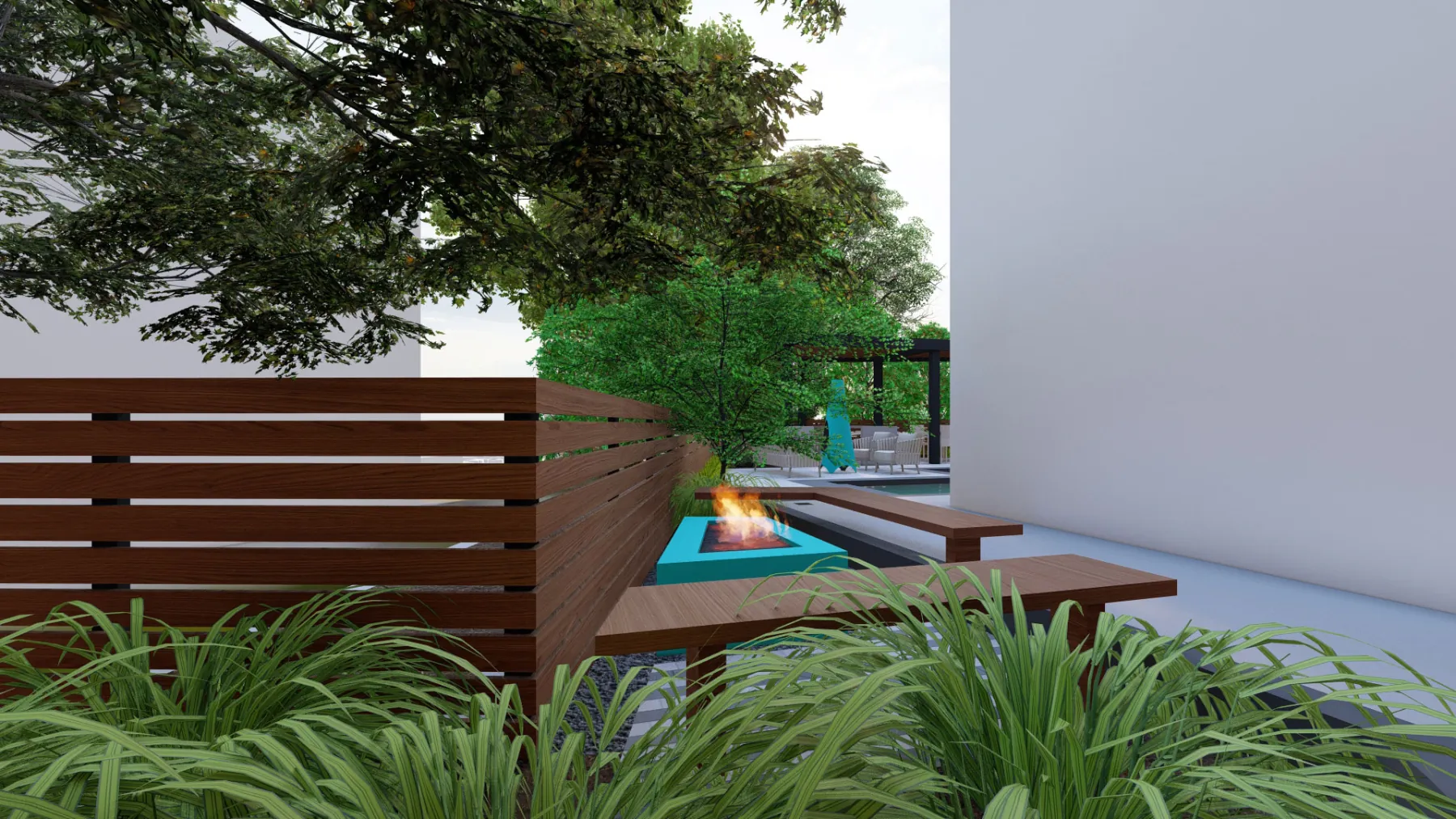 Wallace Lane, fire pit (concept rendering)