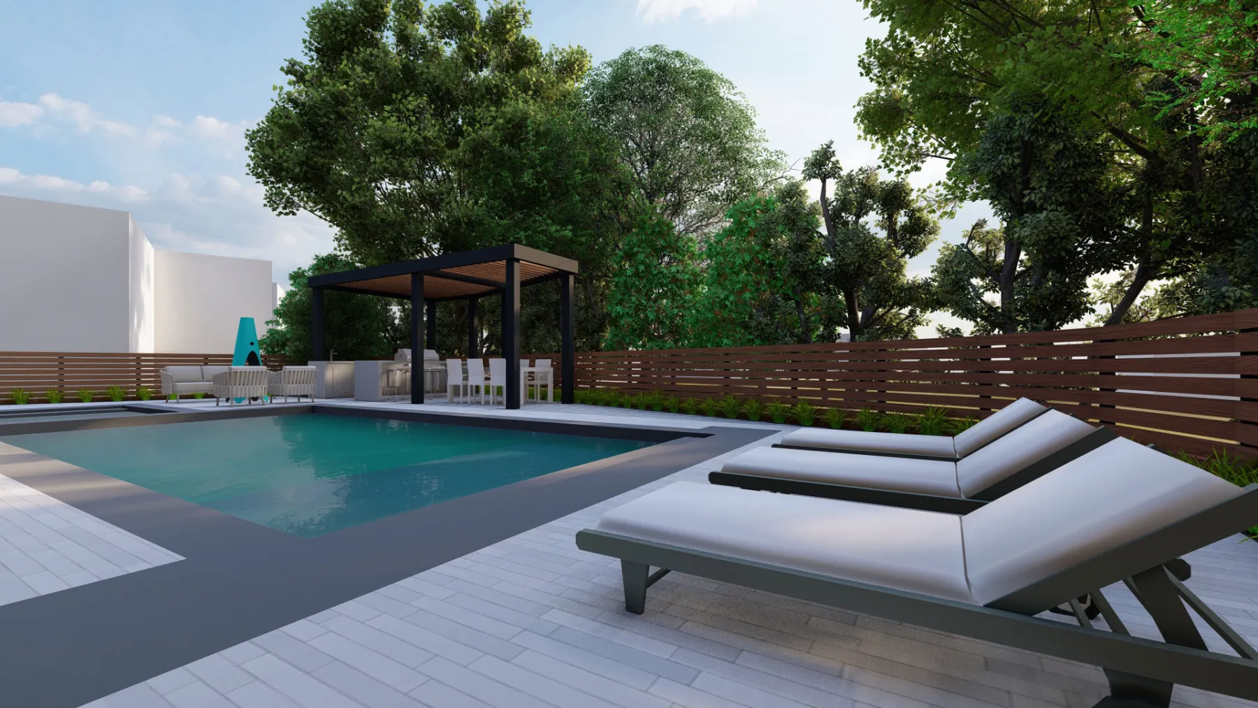 Wallace Lane, pool loungers (concept rendering)