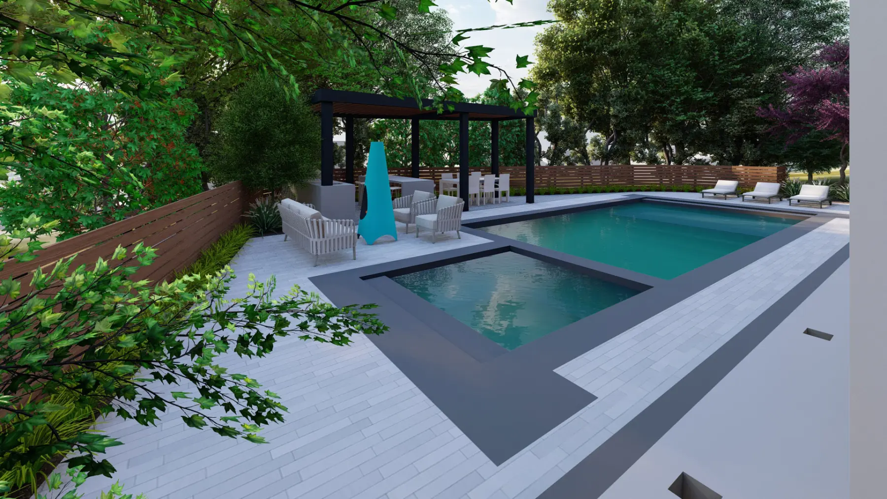 Wallace Lane, pool and spa (concept rendering)