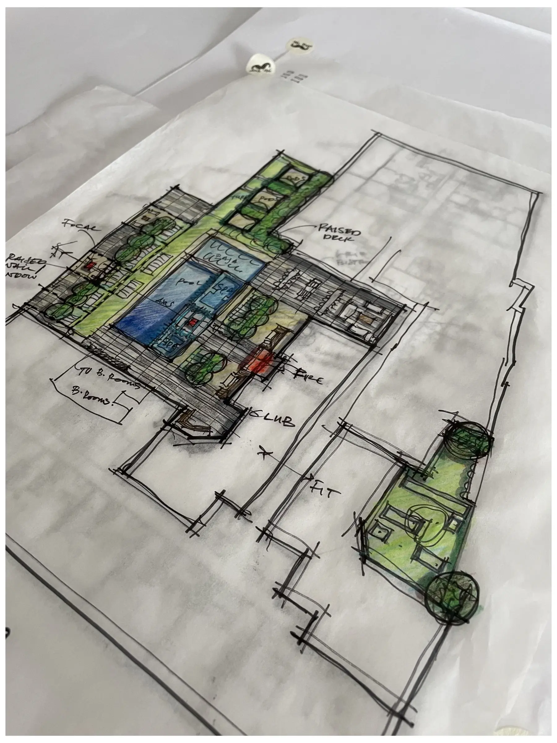 West Quarter Block C, charrette sketch (concept sketch)