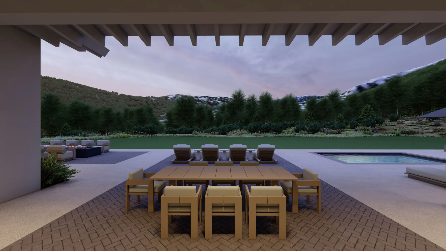 White Pine Canyon, patio (concept rendering)