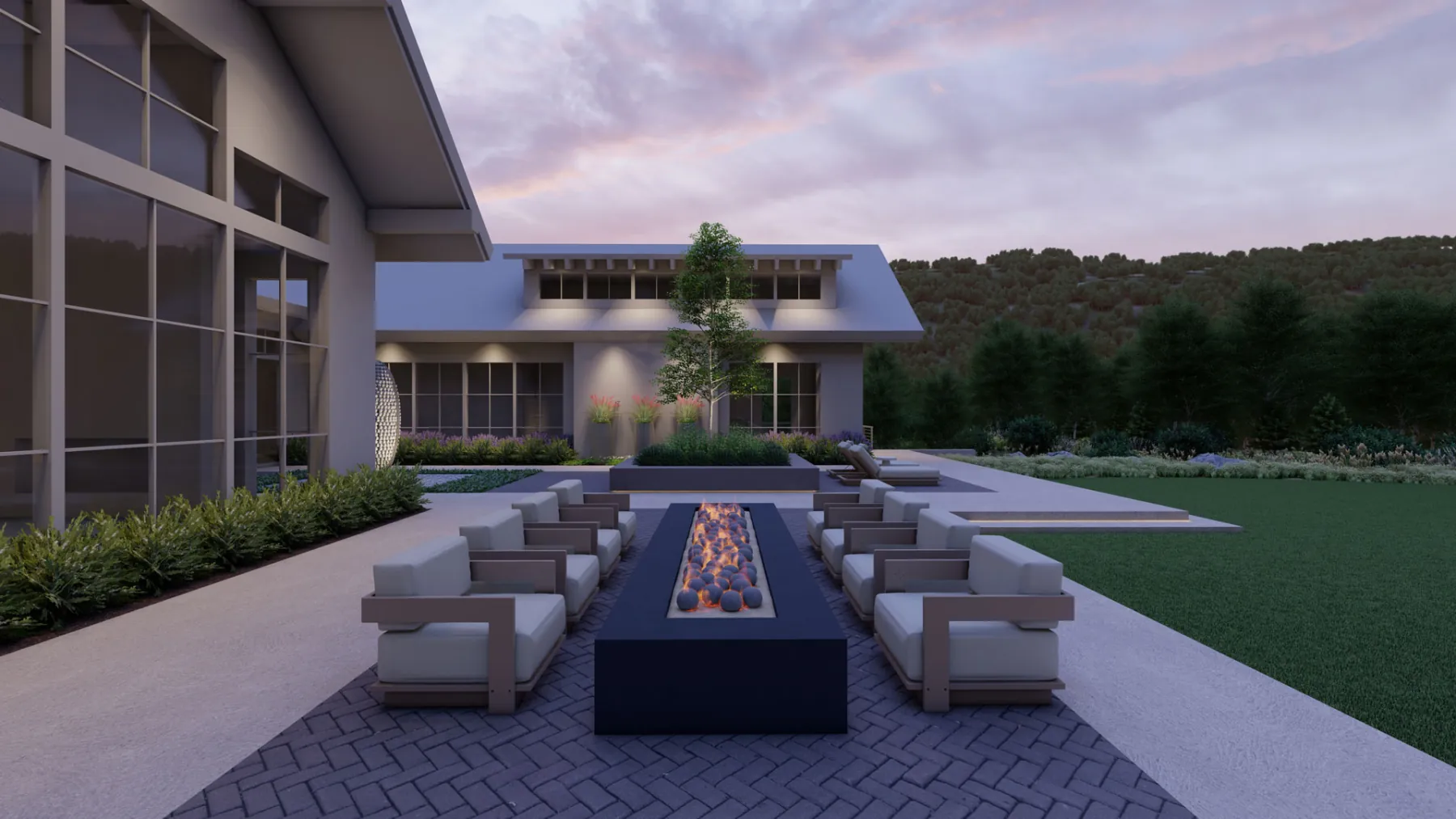 White Pine Canyon, fire pit (concept rendering)