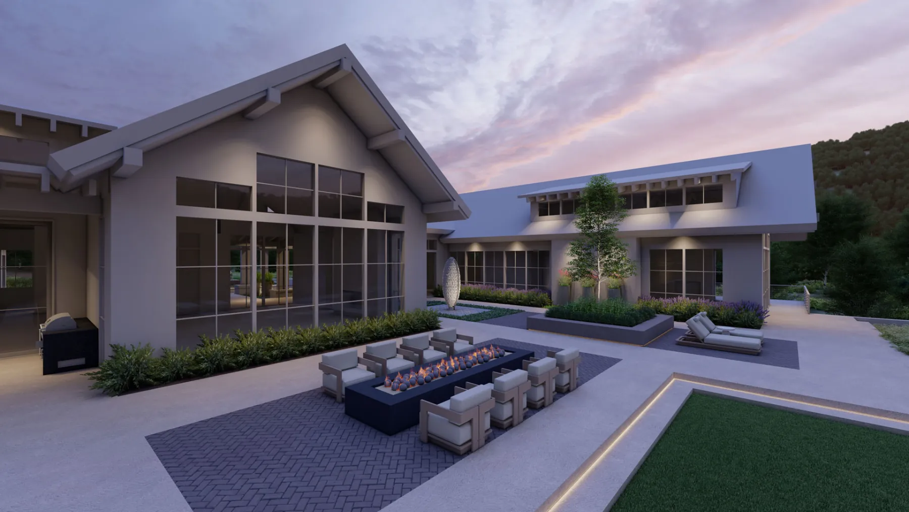 White Pine Canyon, fire pit (concept rendering)