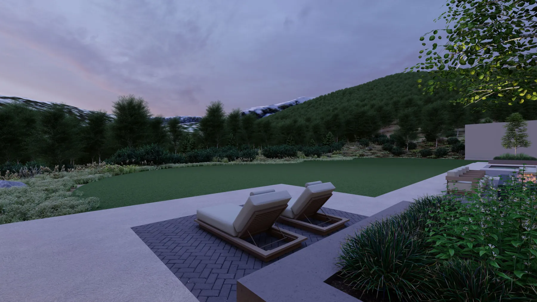 White Pine Canyon, back patio (concept rendering)
