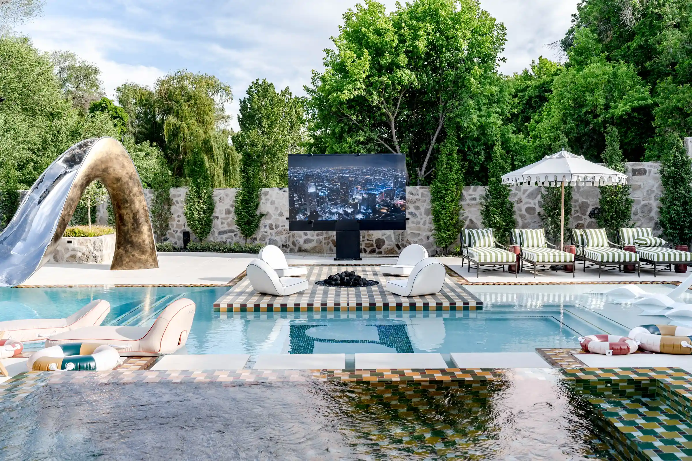 The pool · epicenter of the landscape