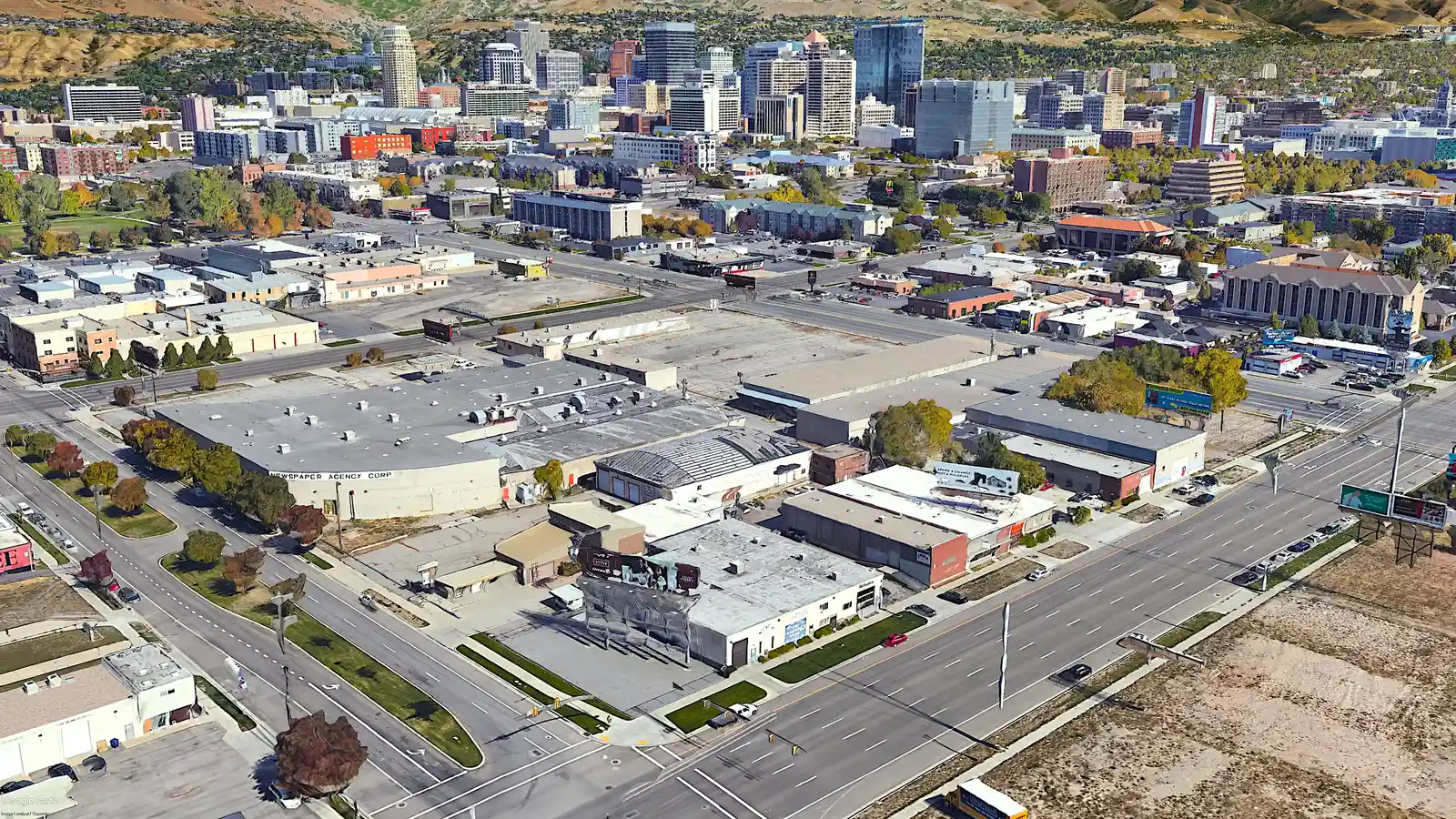 The block as it was · aerial photograph