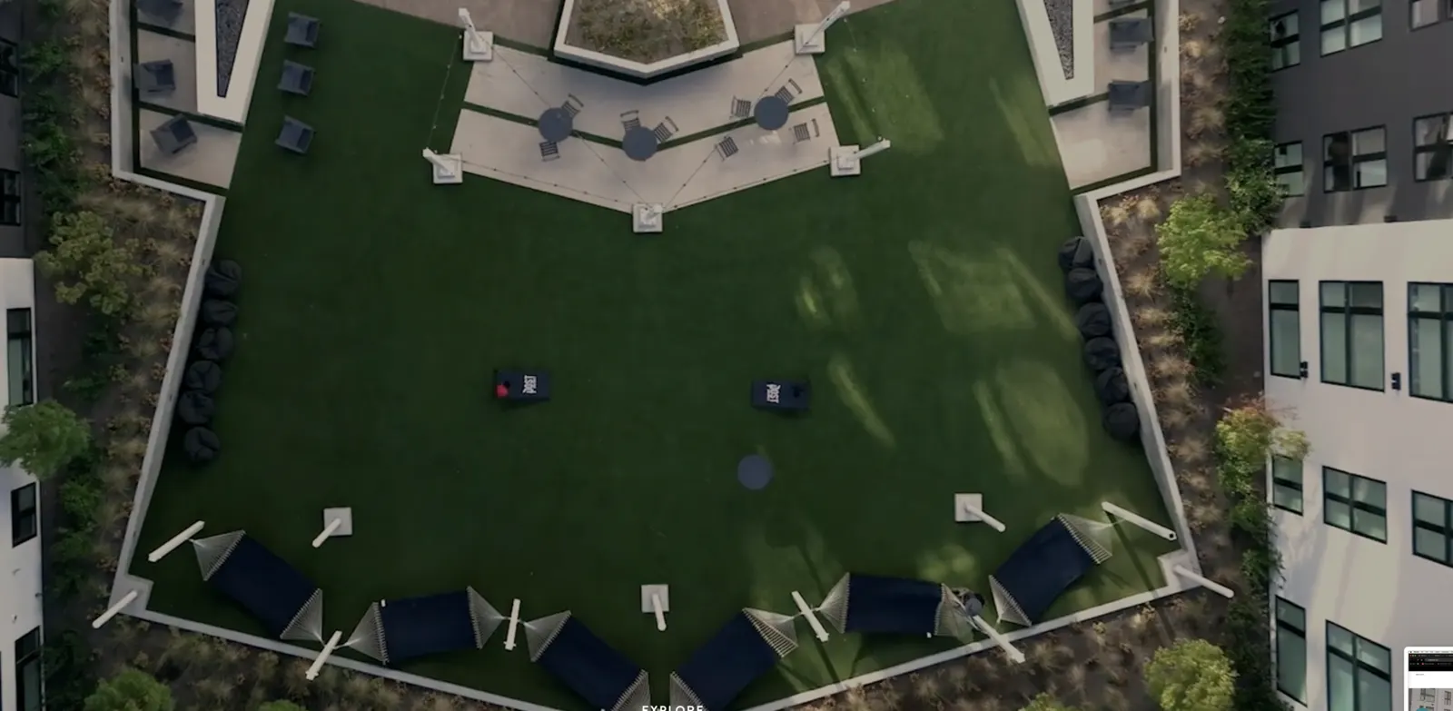 The lawn courtyard from above