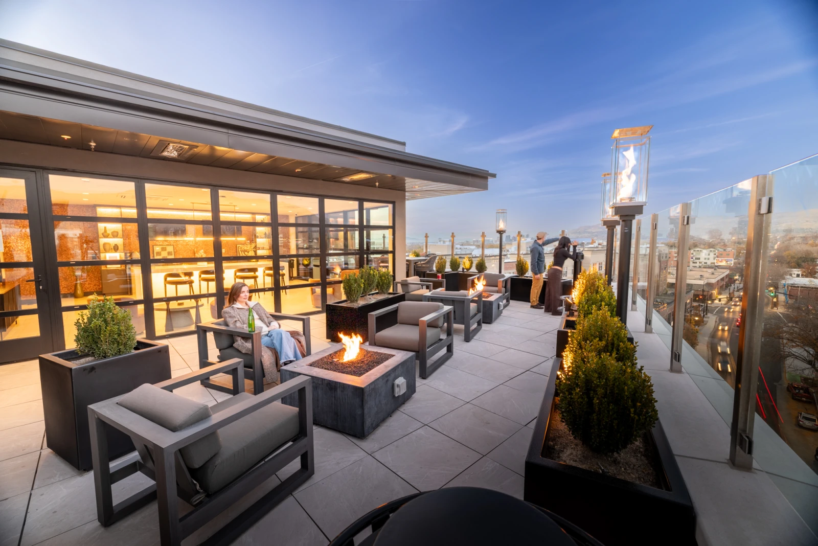 Reading on the Sugar Alley rooftop terrace