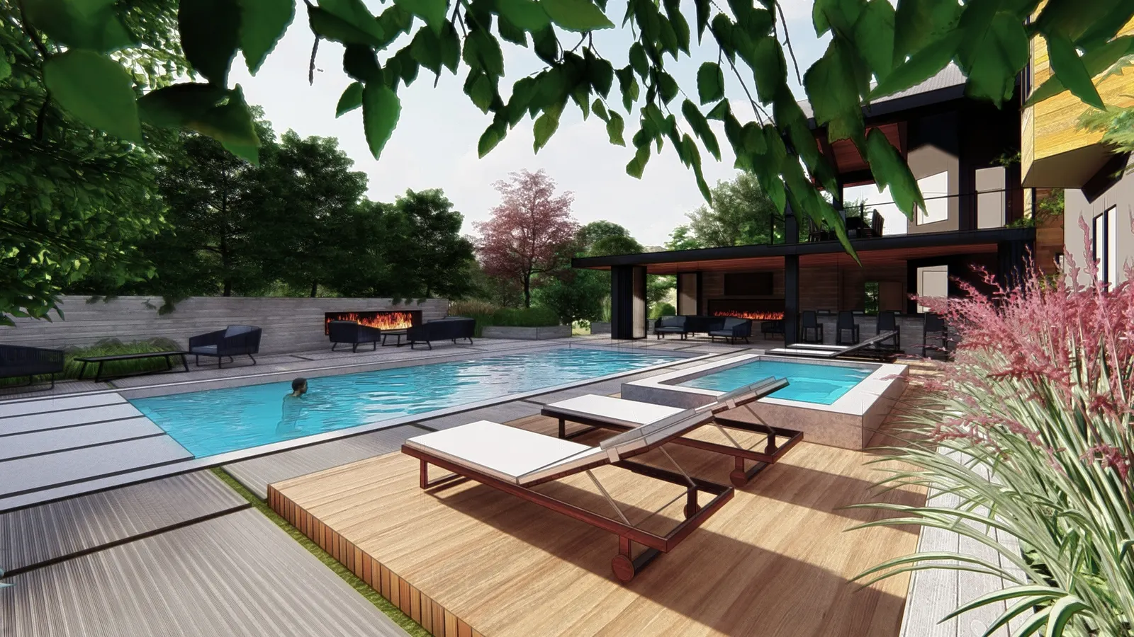 September Cove, concept rendering of a luxury home landscape in Sandy