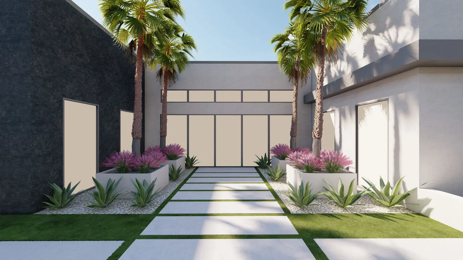 Setting Sun, concept rendering of a luxury home landscape in St. George