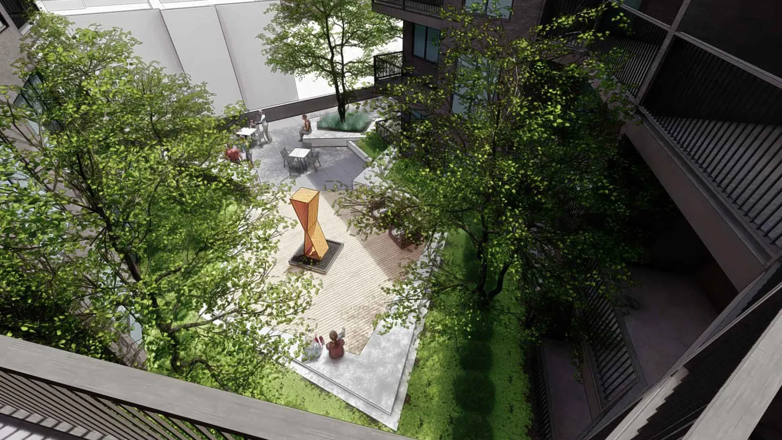 The Citizen, concept rendering of the rooftop and courtyard amenities