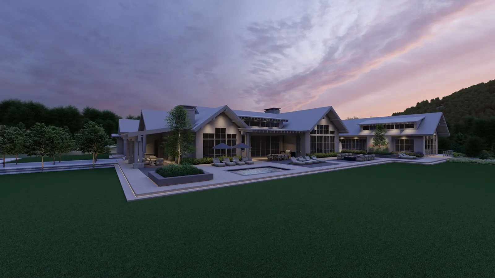 White Pine Canyon, concept rendering of a luxury home landscape in Park City